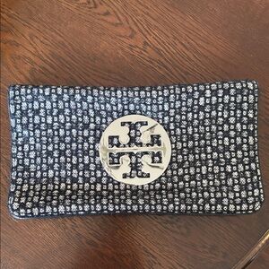 Tory Burch Black and White Patterned Clutch